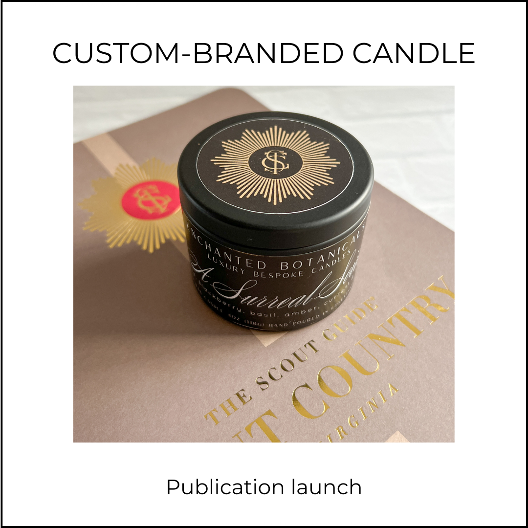 Custom Branded Candle For Publication Launch